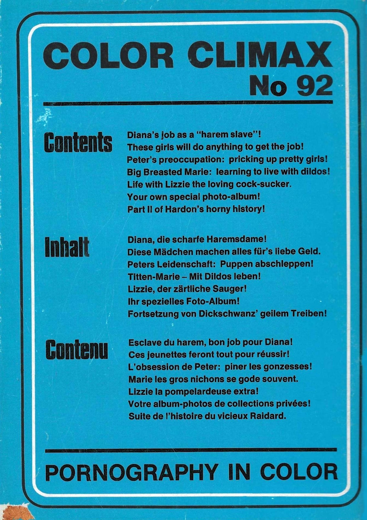 Color Climax 92 (neutral cover edition)